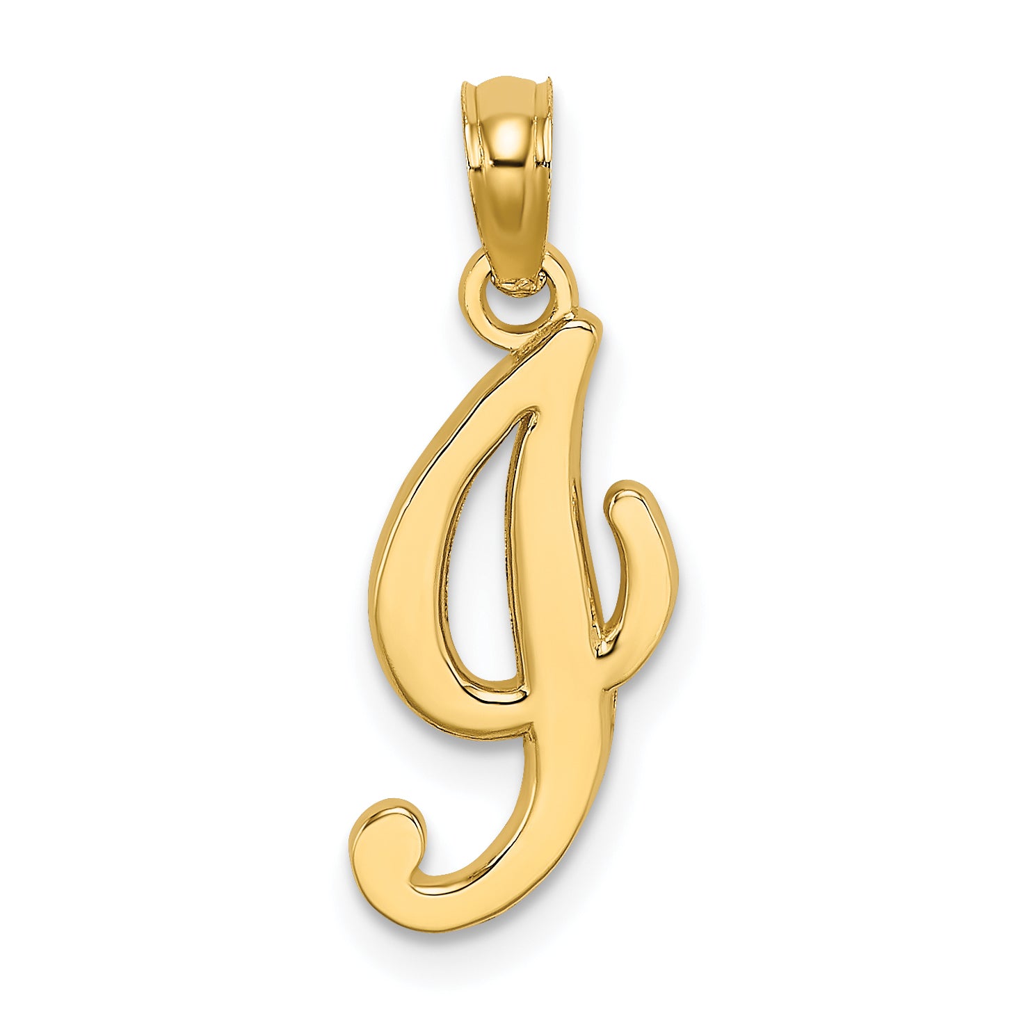 10K Polished I Script Initial Charm Main image