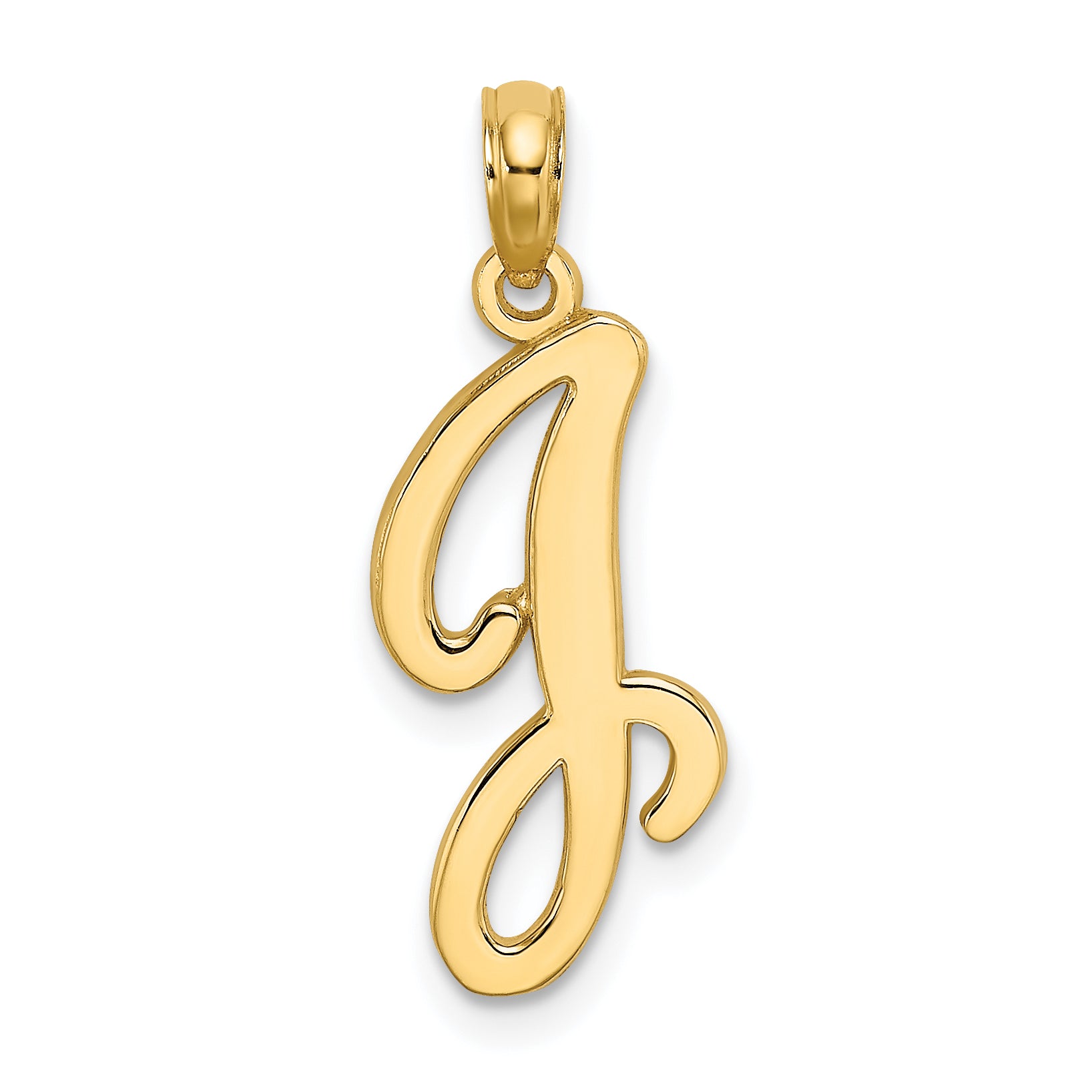 10K Polished J Script Initial Charm Main image