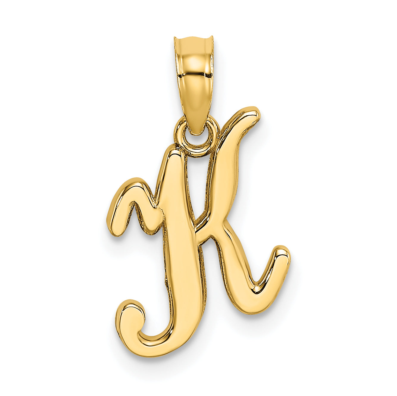 10K Polished K Script Initial Charm Main image