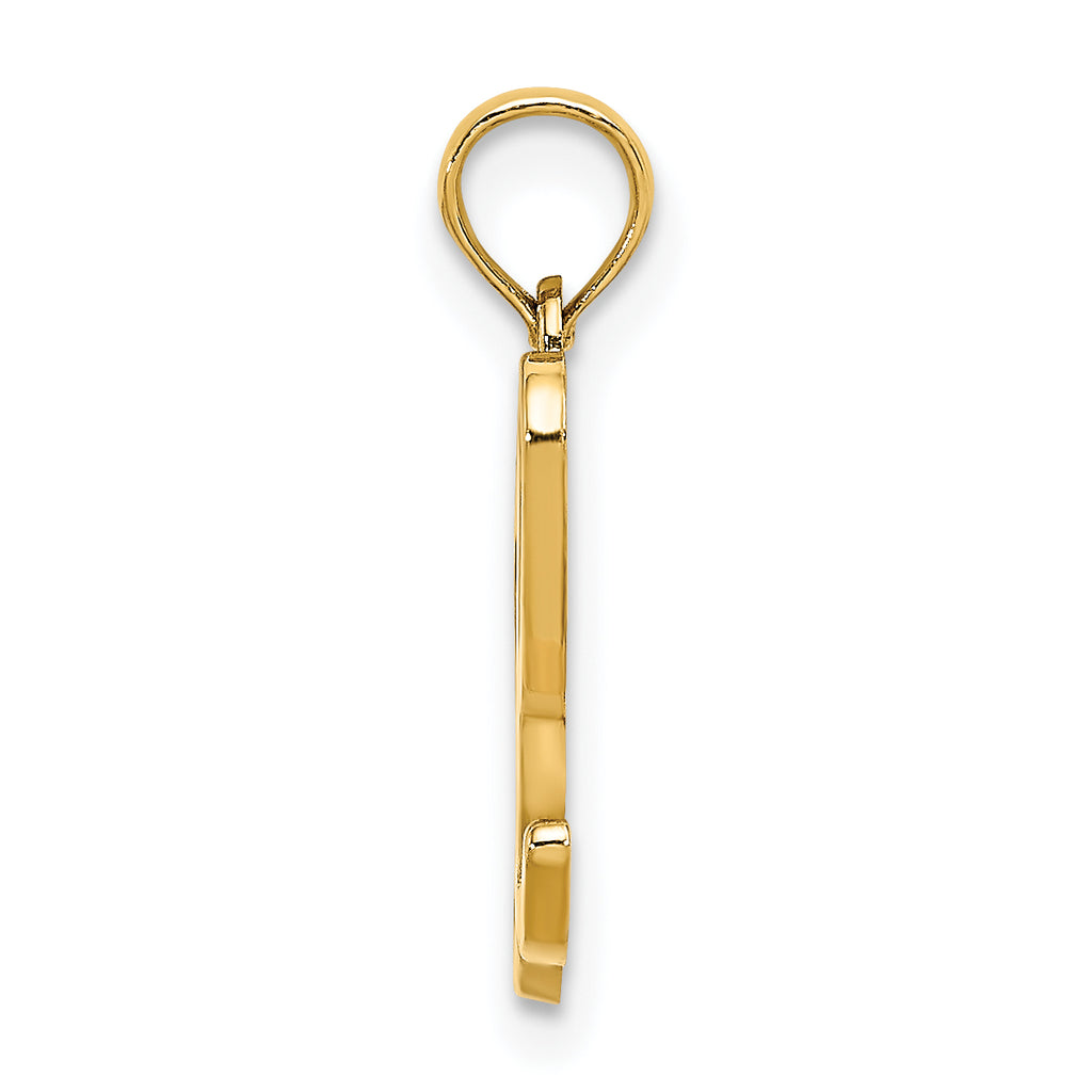 10K Polished L Script Initial Charm