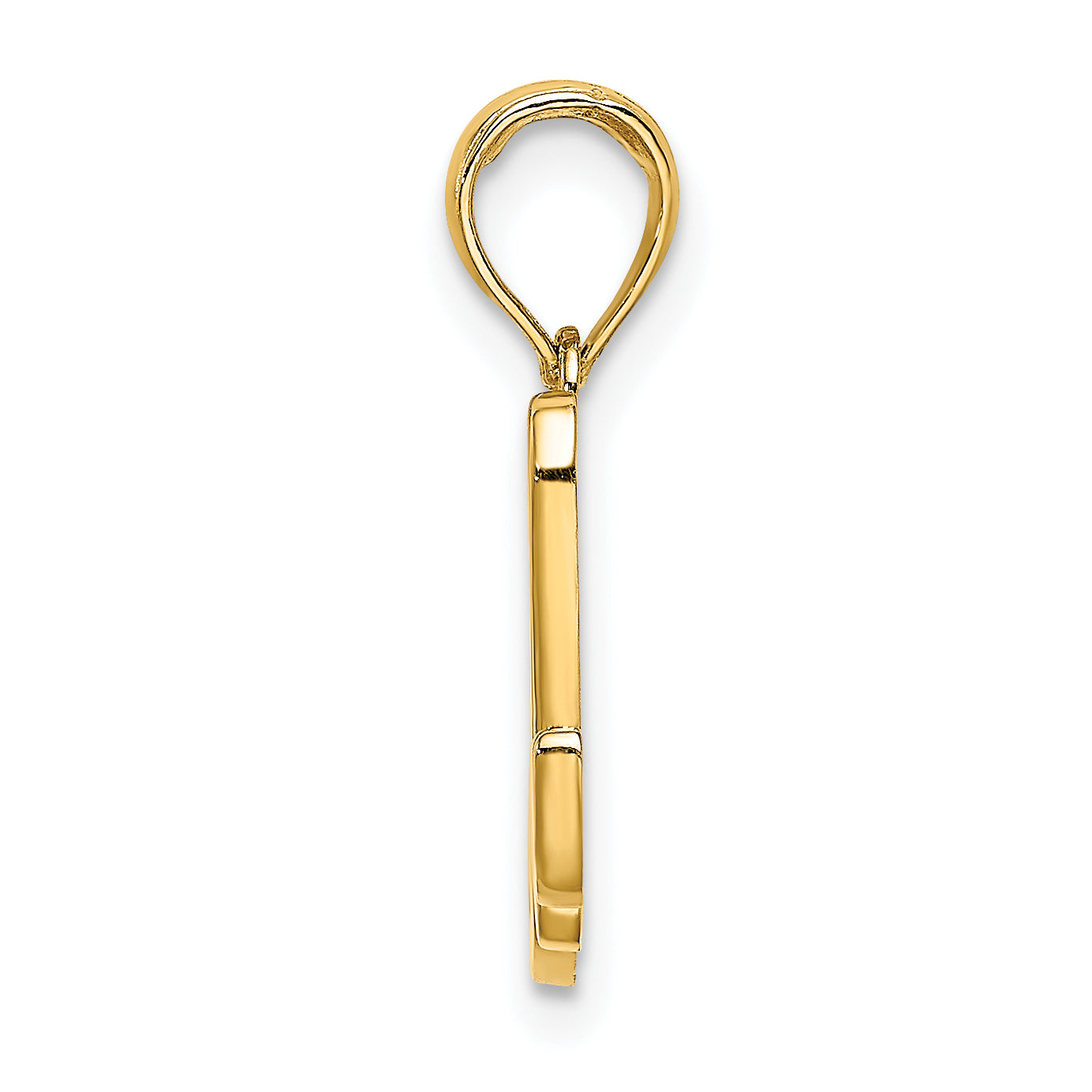10K Polished M Script Initial Charm Secondary image
