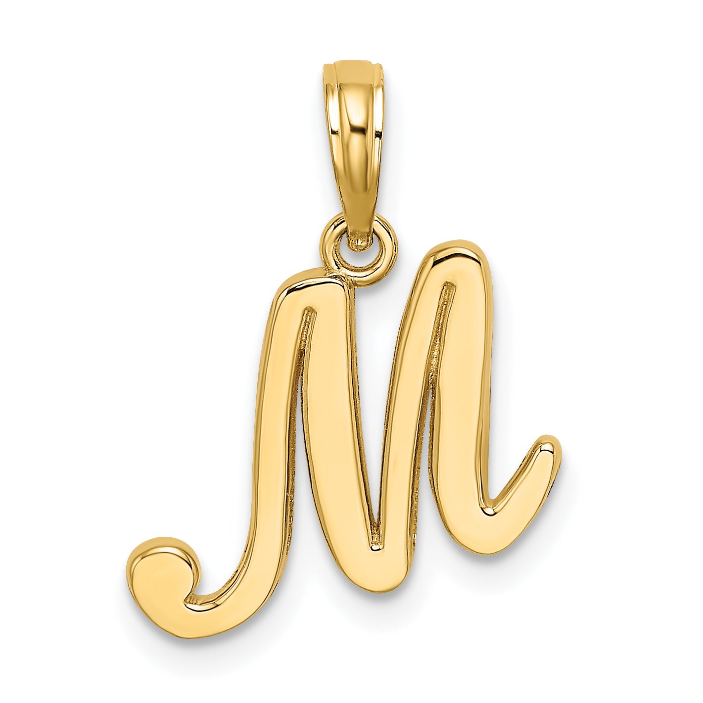 10K Polished M Script Initial Charm Main image