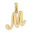 10K Polished M Script Initial Charm