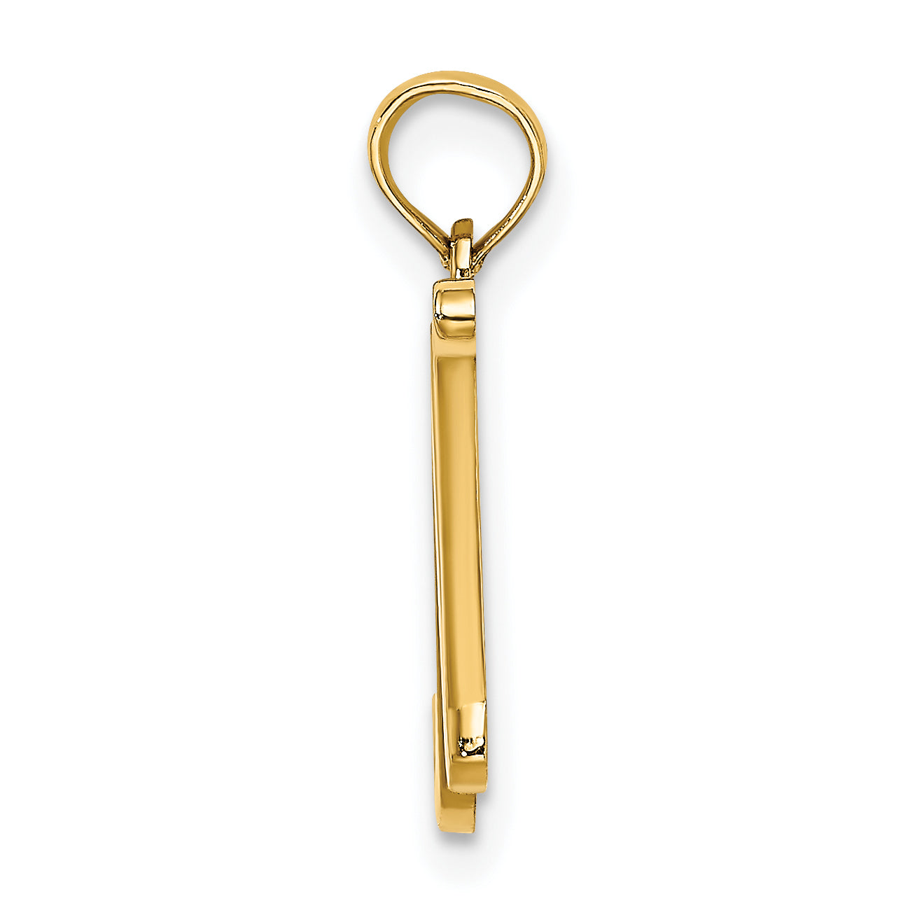 10K Polished N Script Initial Charm Secondary image