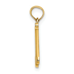 10K Polished N Script Initial Charm