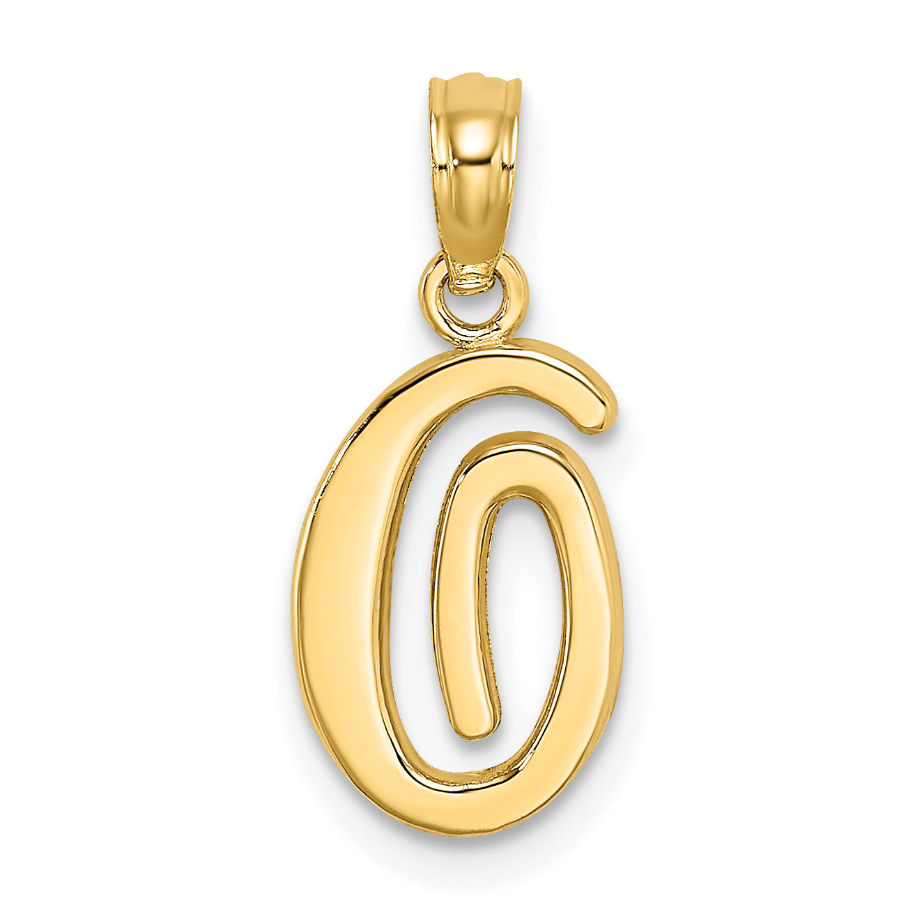 10K Polished O Script Initial Charm Main image