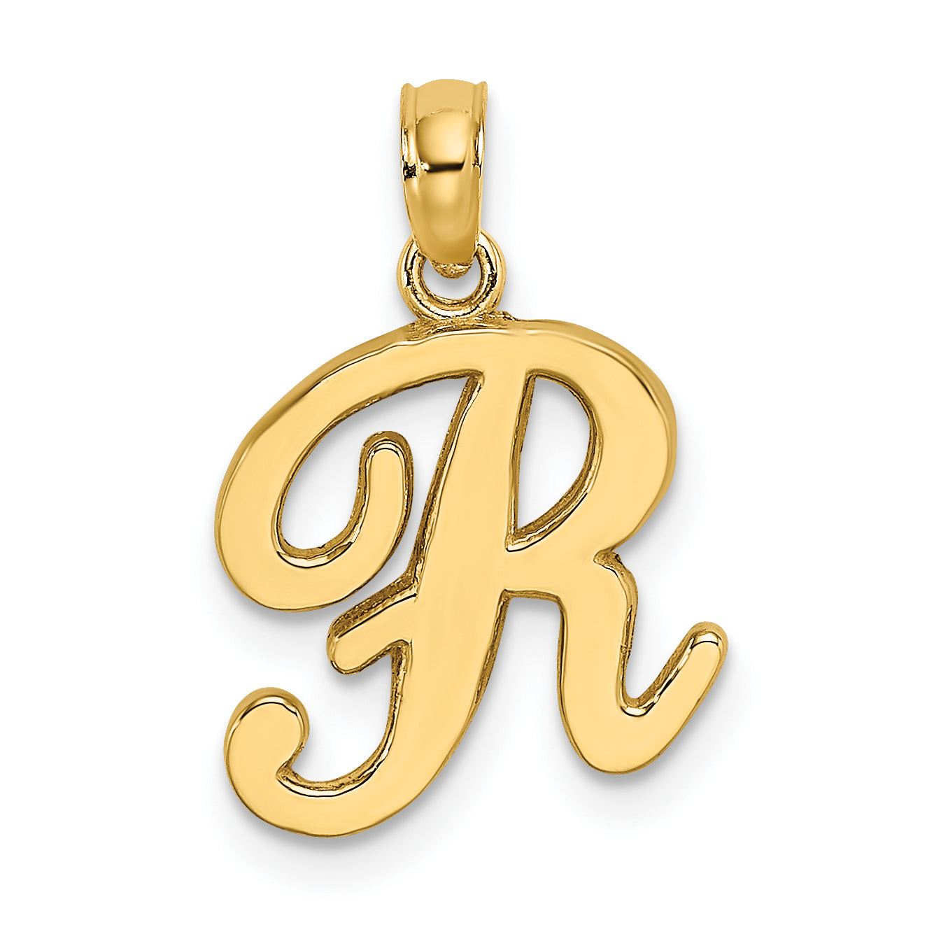 10K Polished R Script Initial Charm Main image