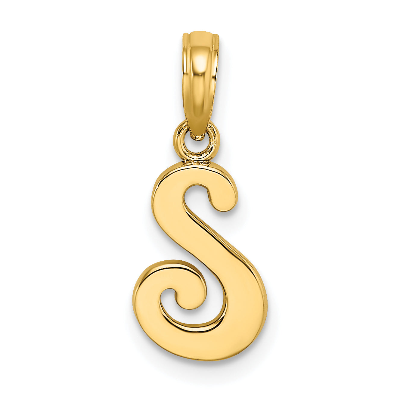 10K Polished S Script Initial Charm Main image