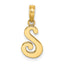 10K Polished S Script Initial Charm