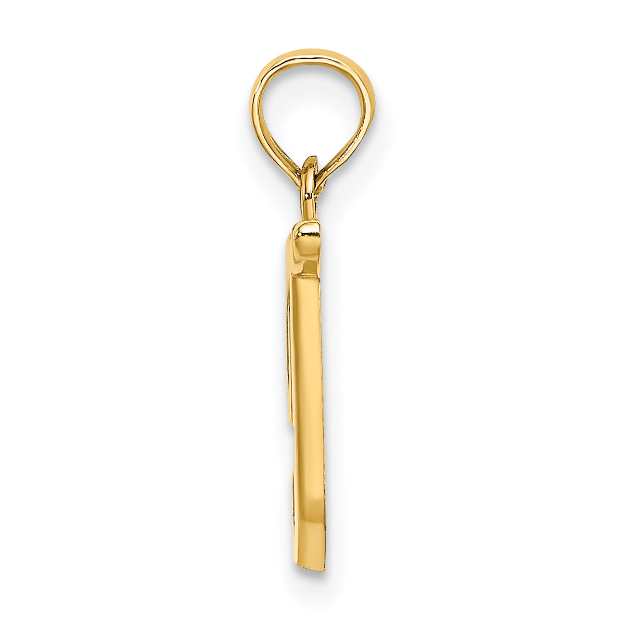 10K Polished T Script Initial Charm Secondary image