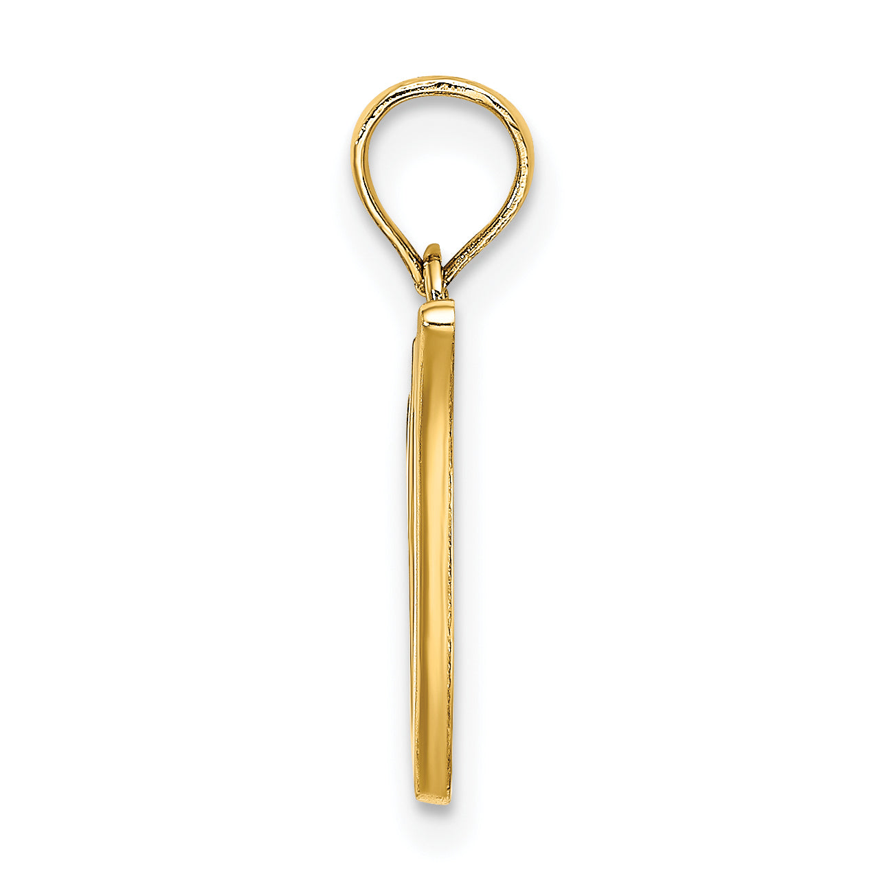10K Polished V Script Initial Charm Secondary image