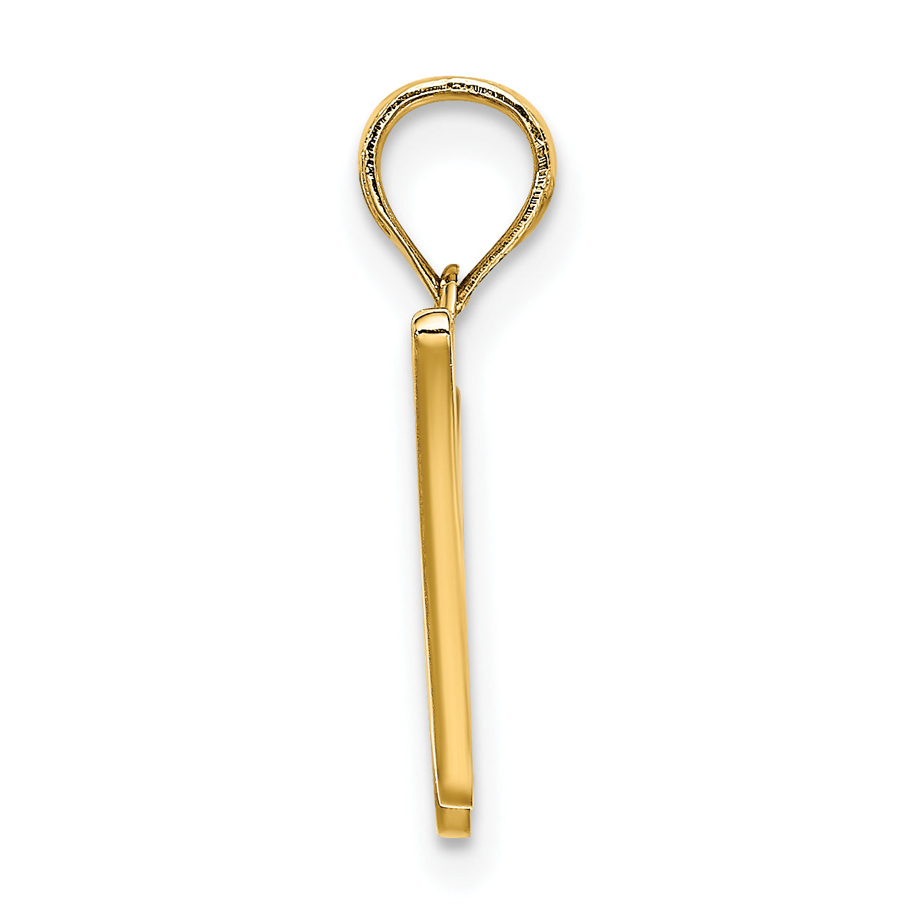 10K Polished W Script Initial Charm Secondary image