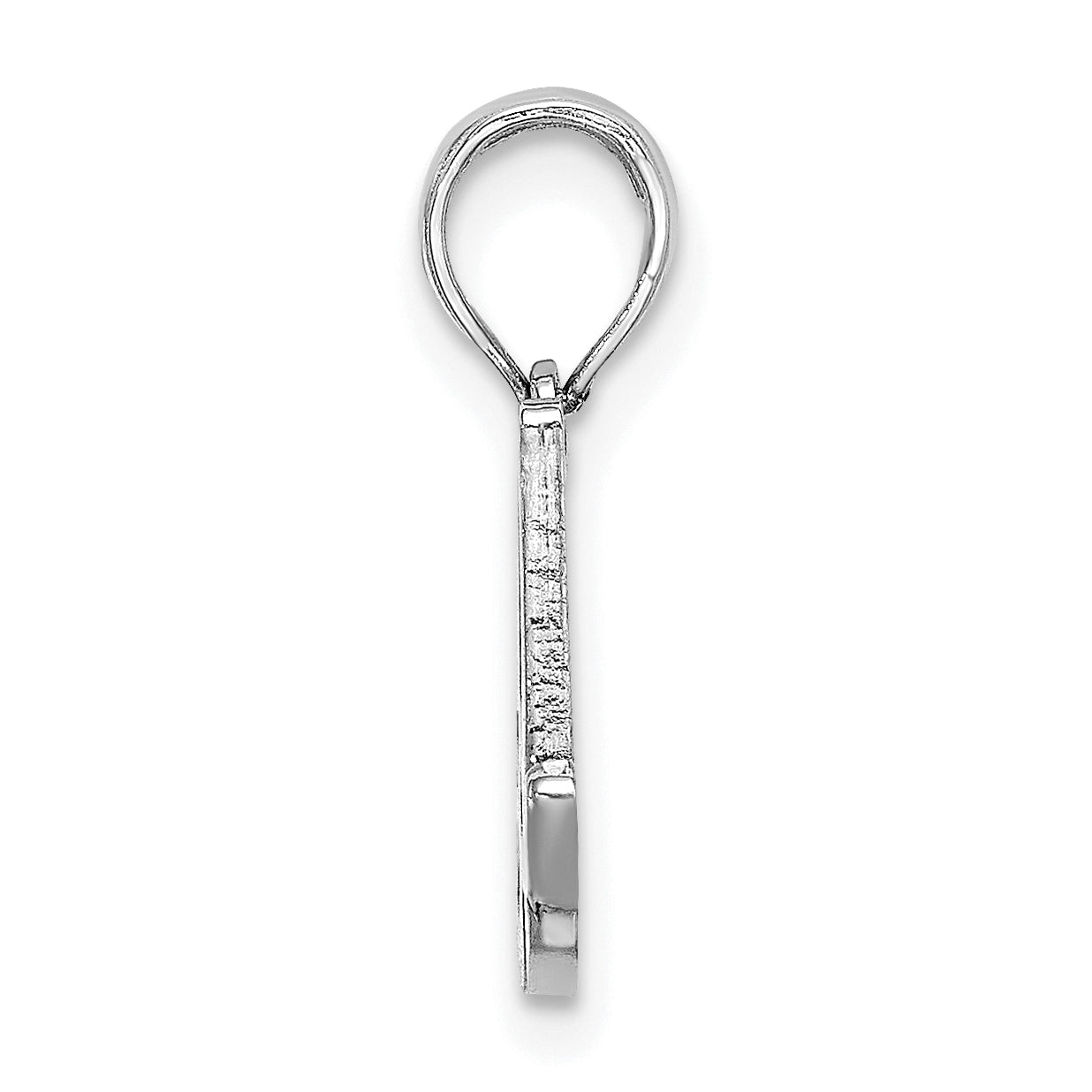 10K White Gold Polished A Script Initial Charm Secondary image