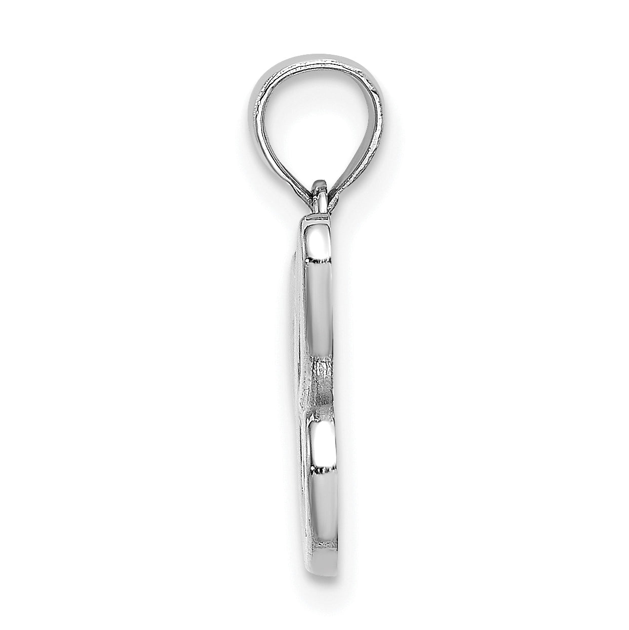10K White Gold Polished C Script Initial Charm Secondary image
