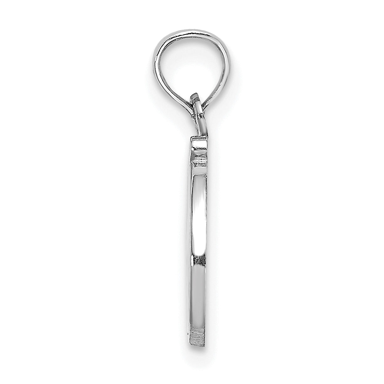 10K White Gold Polished D Script Initial Charm Secondary image