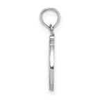 10K White Gold Polished D Script Initial Charm