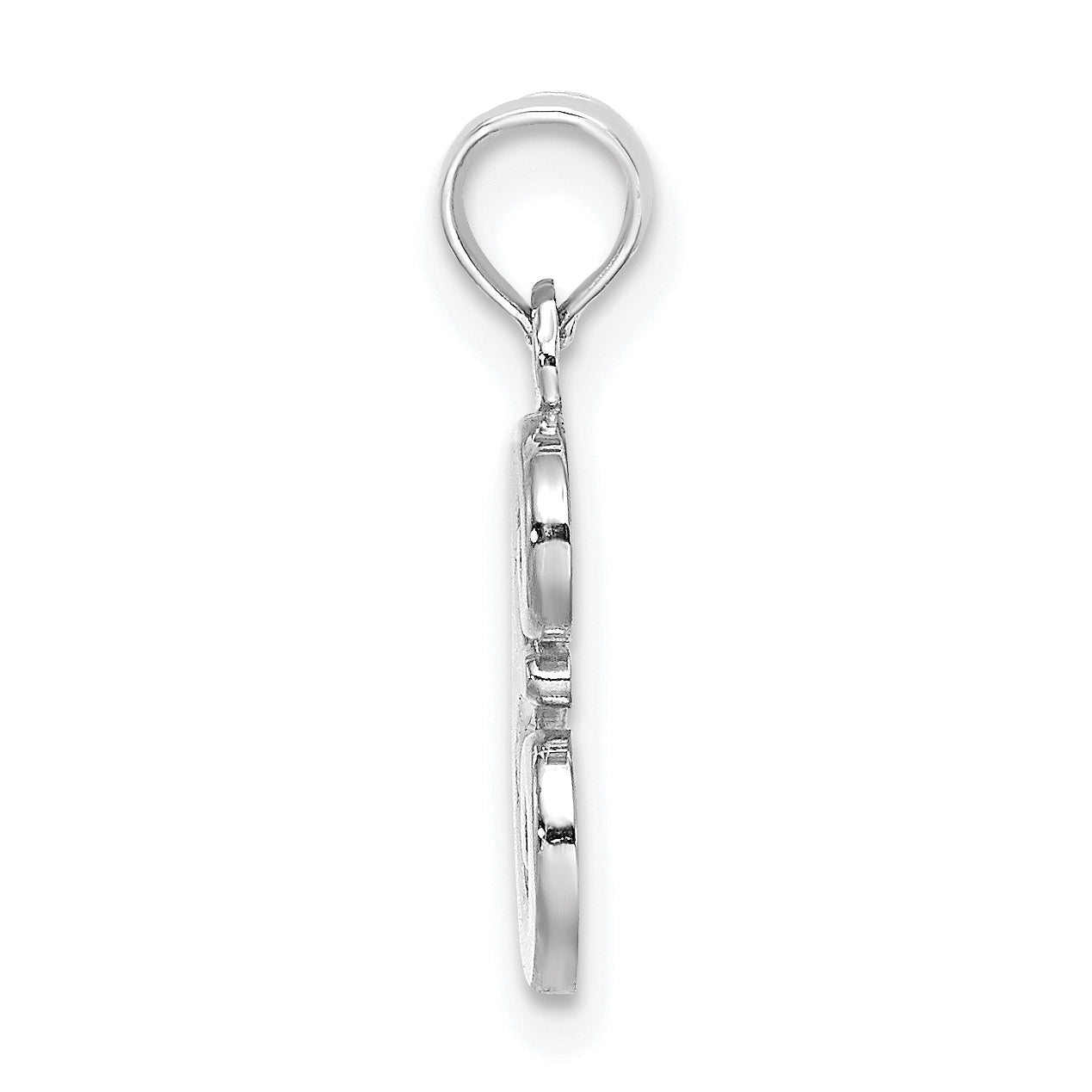 10K White Gold Polished E Script Initial Charm Secondary image