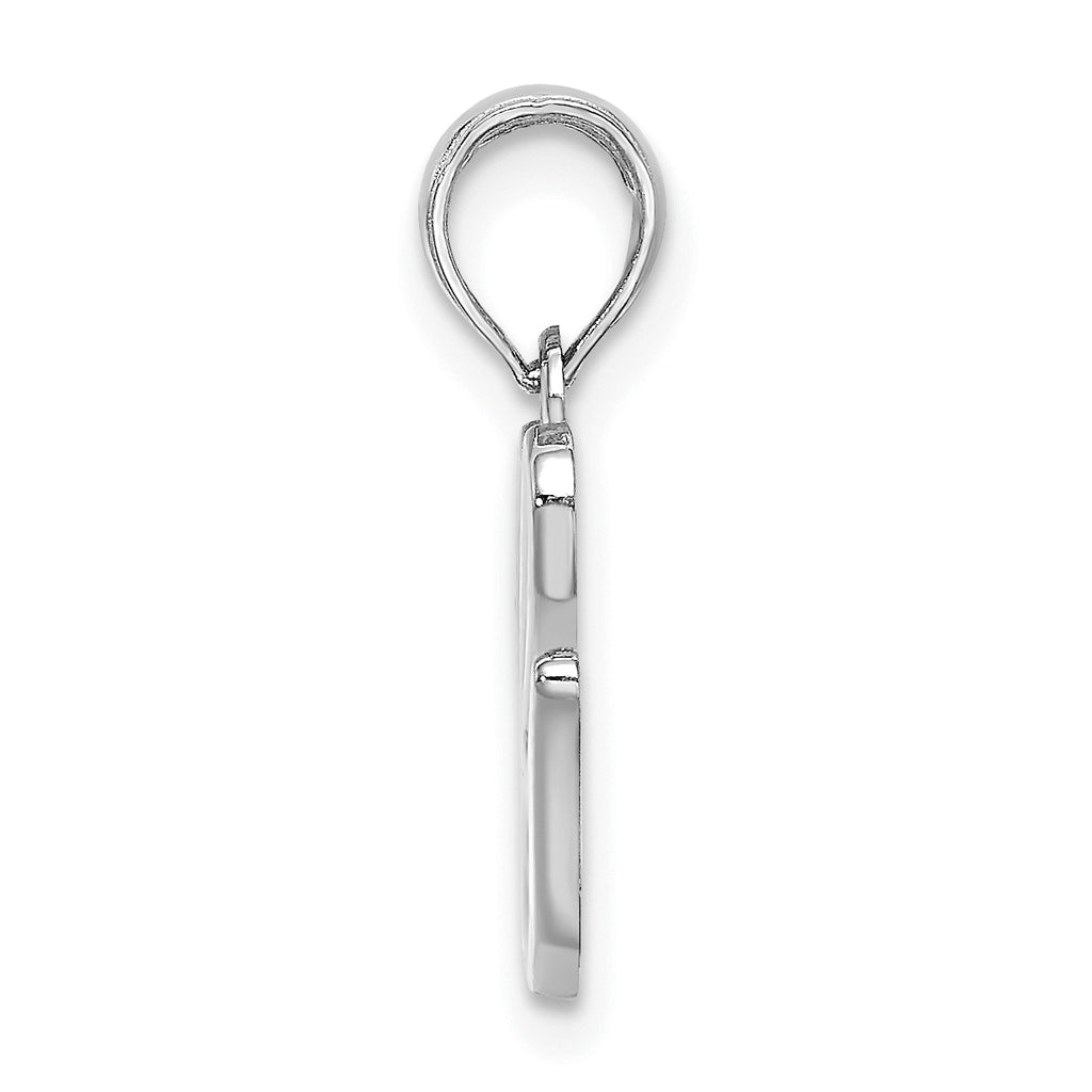 10K White Gold Polished G Script Initial Charm