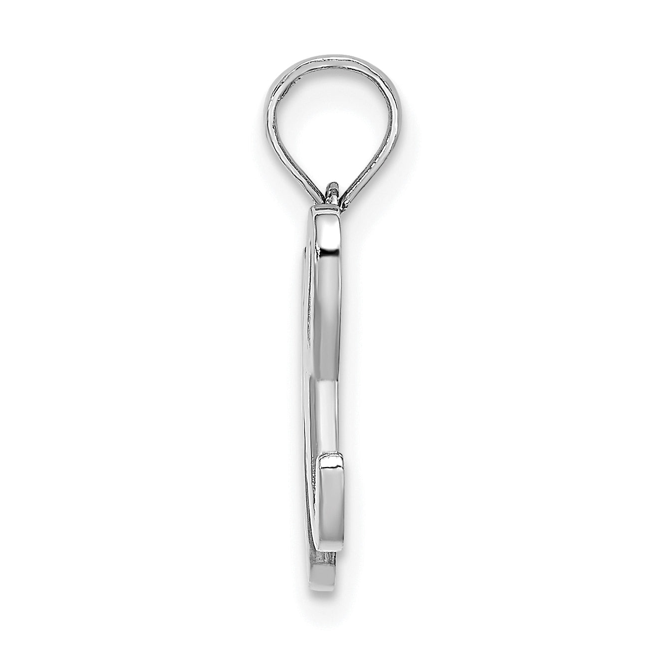 10K White Gold Polished H Script Initial Charm Secondary image