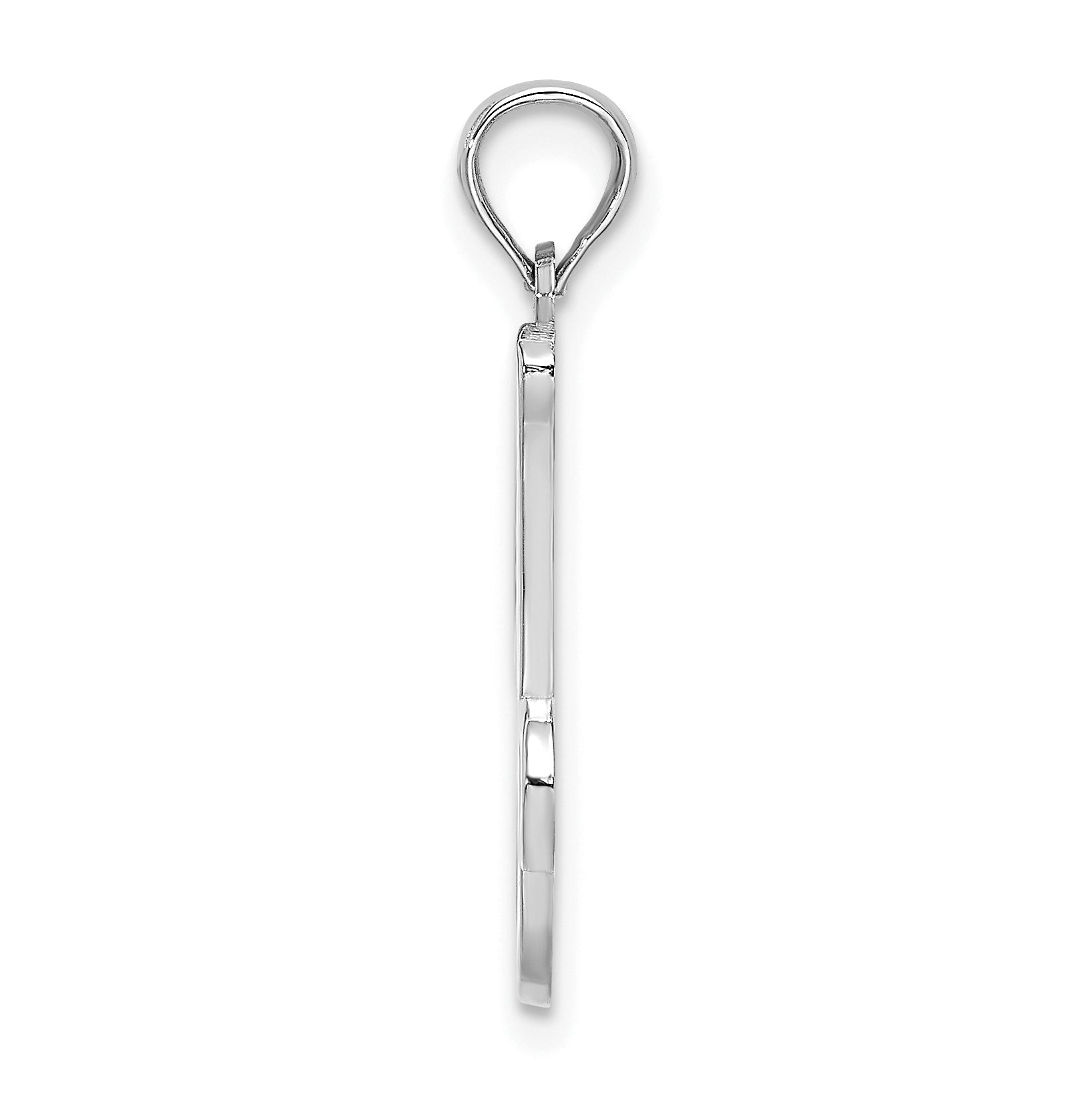 10K White Gold Polished J Script Initial Charm