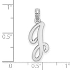 10K White Gold Polished J Script Initial Charm