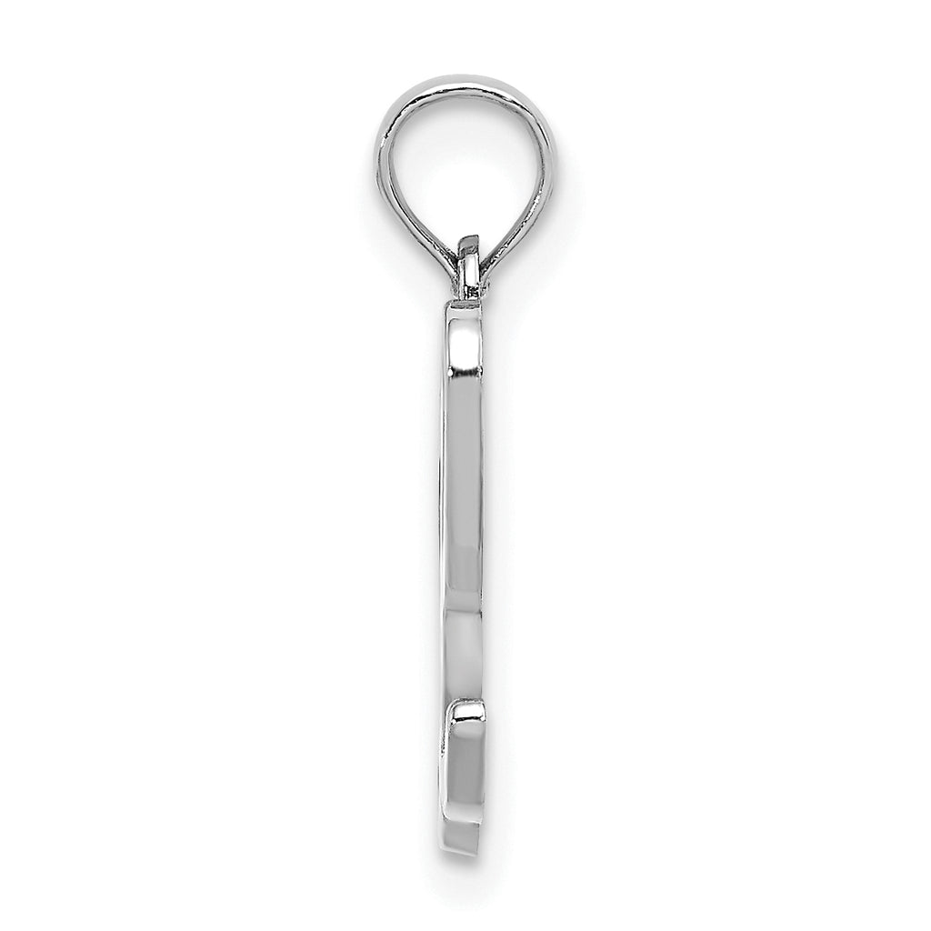 10K White Gold Polished L Script Initial Charm