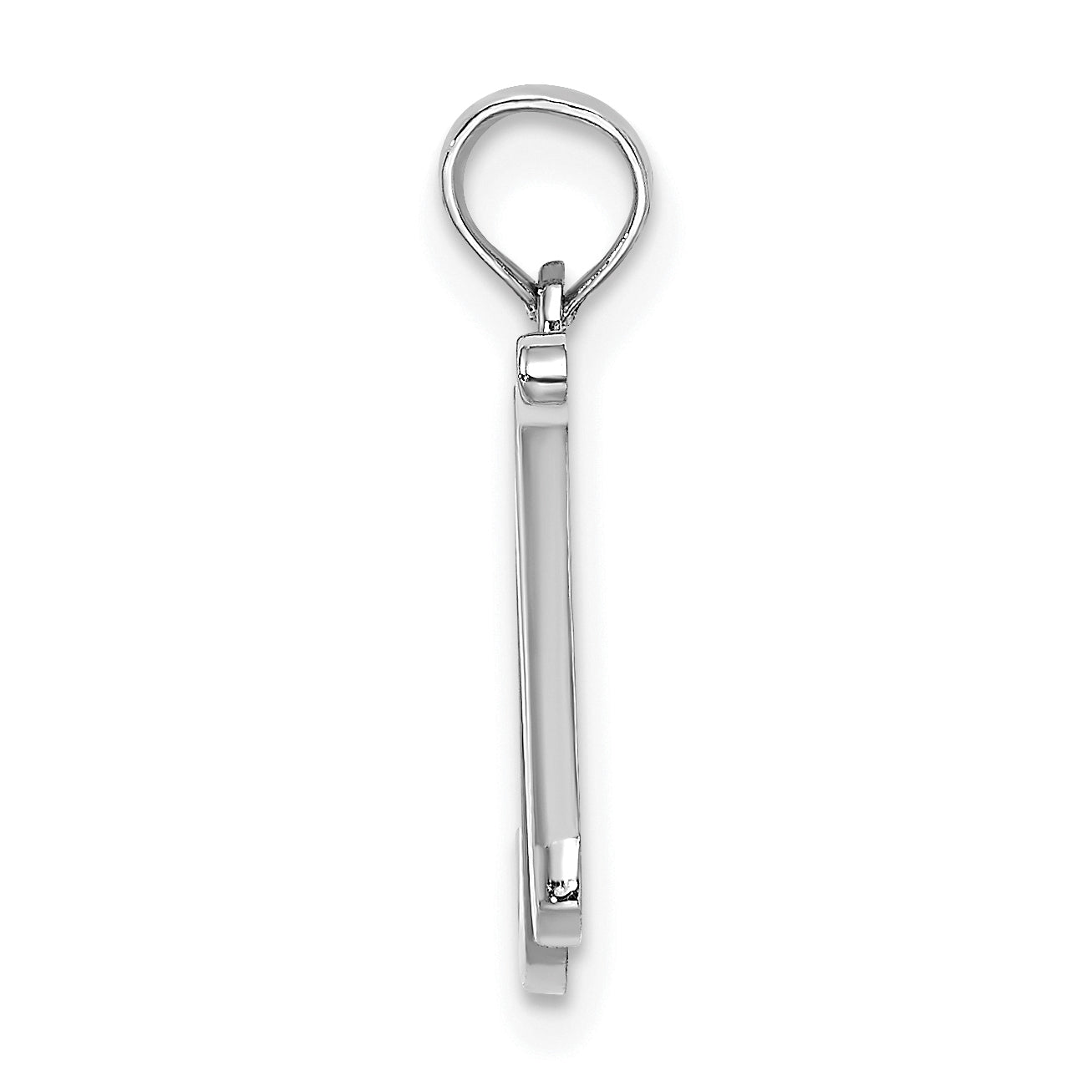 10K White Gold Polished N Script Initial Charm Secondary image