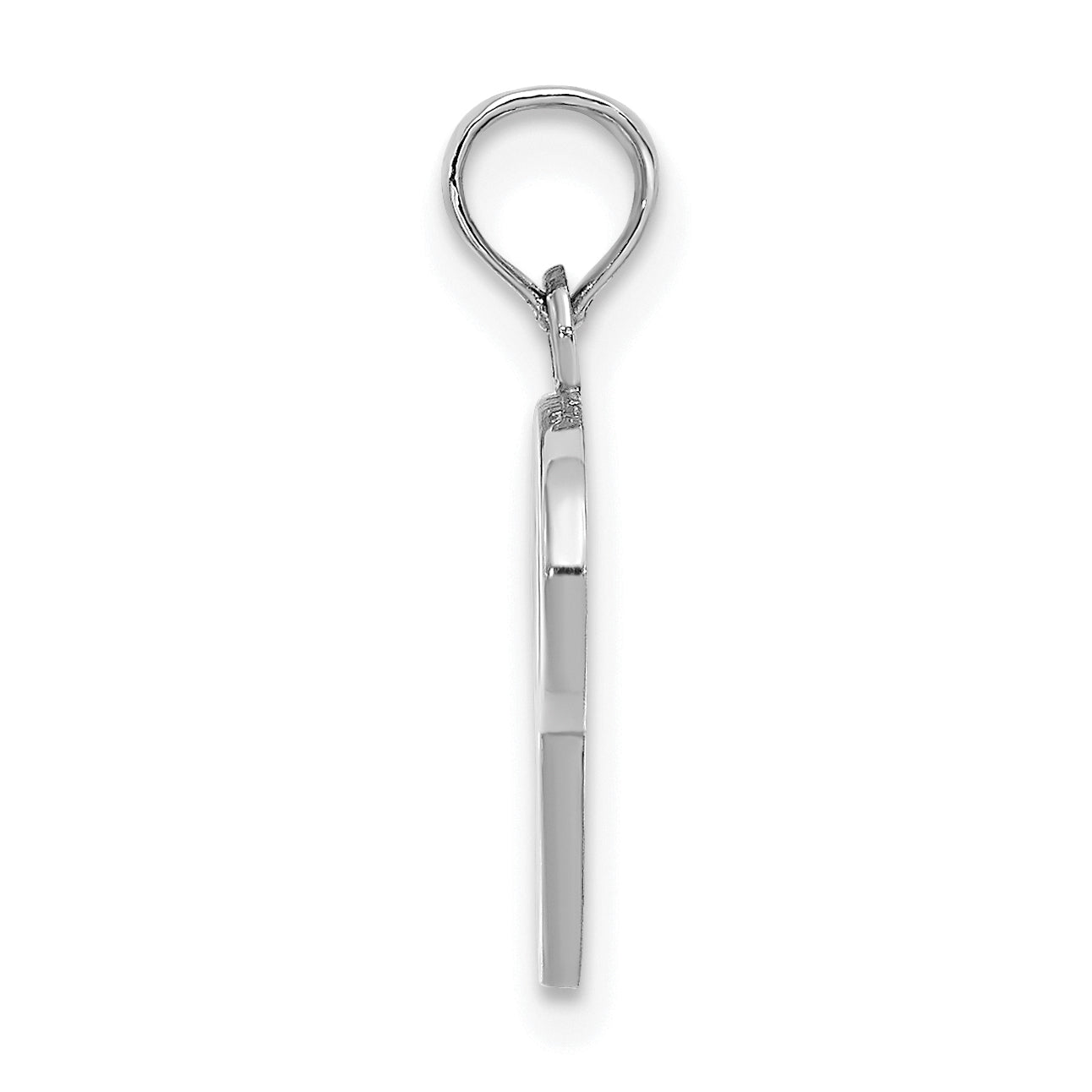 10K White Gold Polished P Script Initial Charm