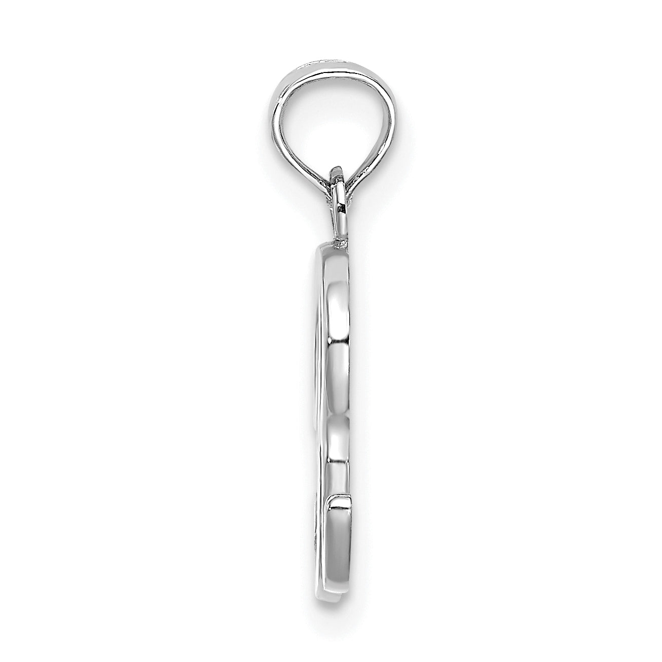 10K White Gold Polished R Script Initial Charm Secondary image