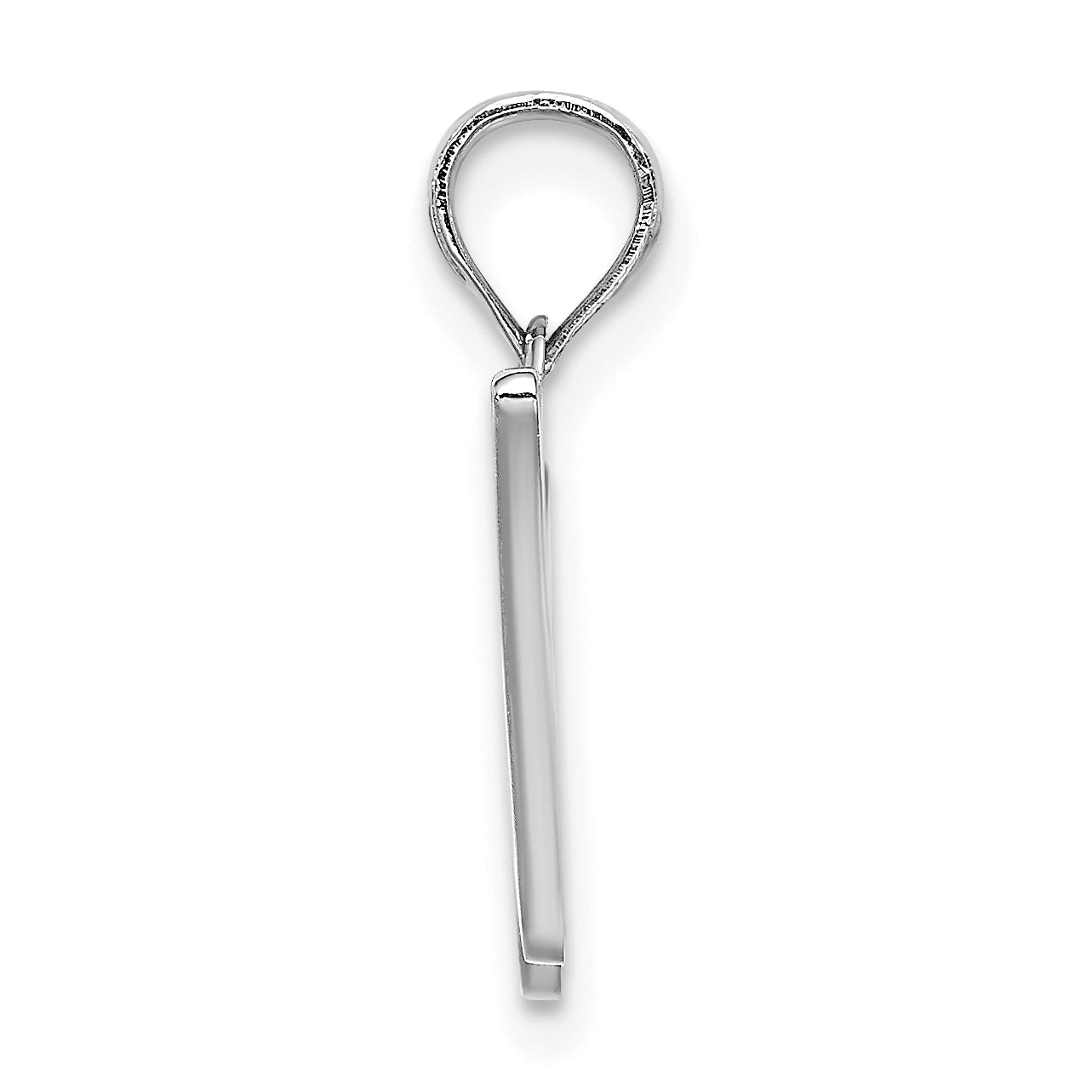 10K White Gold Polished W Script Initial Charm Secondary image