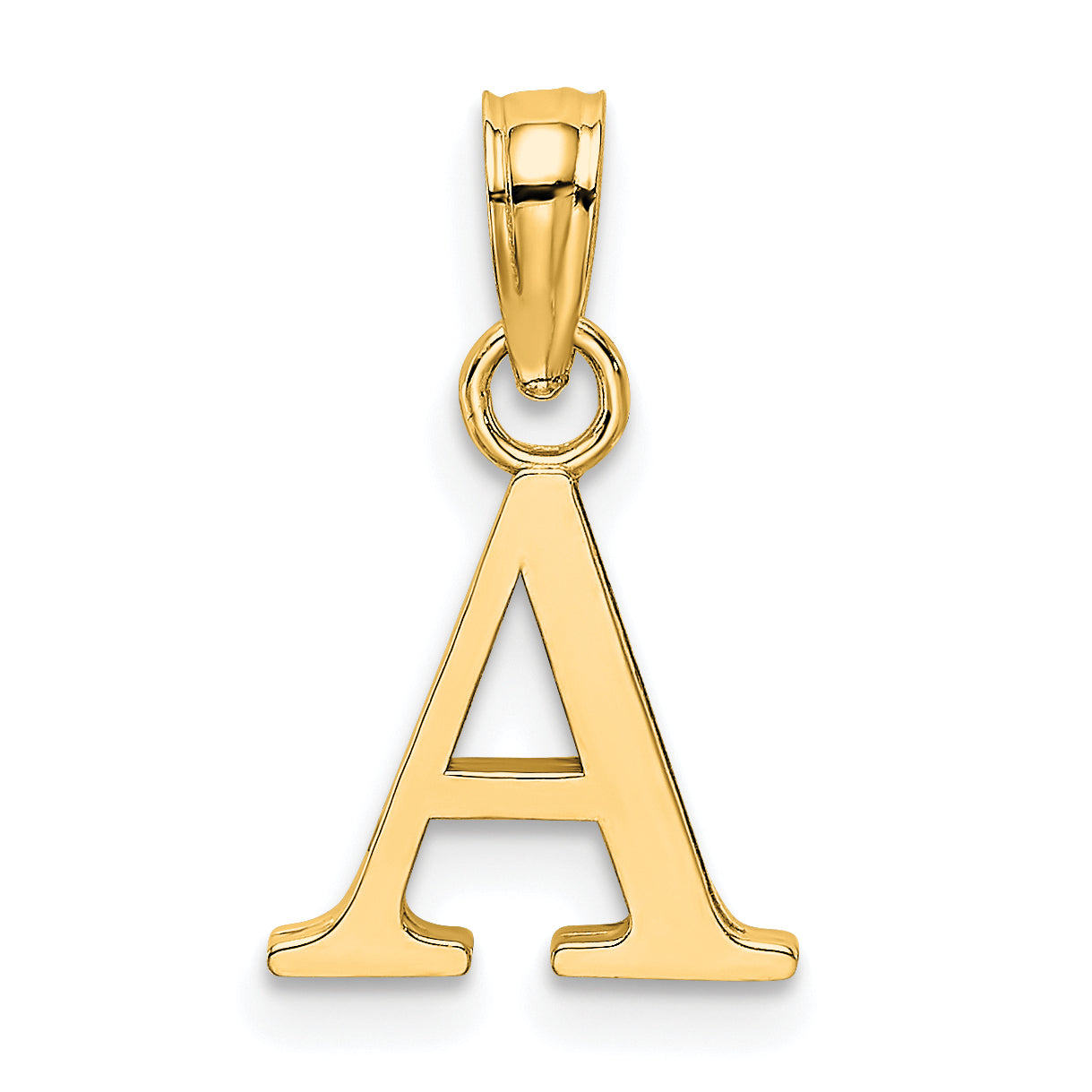10K None Polished A Block Initial Charm - view 4