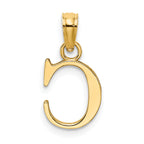 10K None Polished C Block Initial Charm - view 4