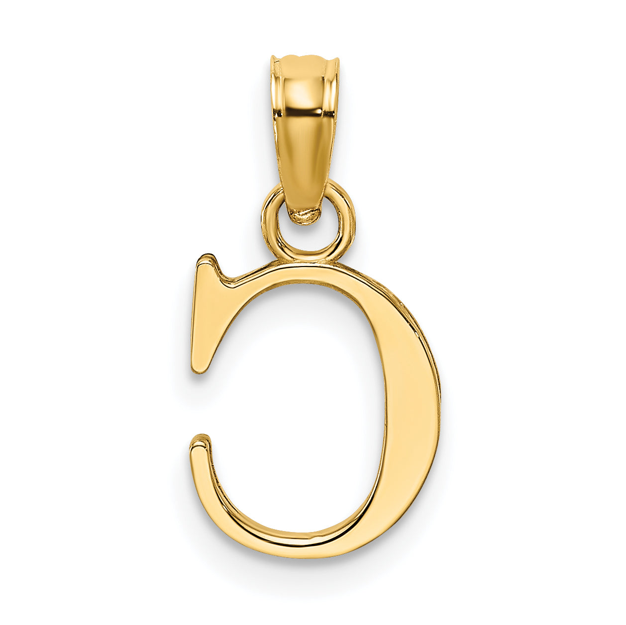 10K None Polished C Block Initial Charm - view 4