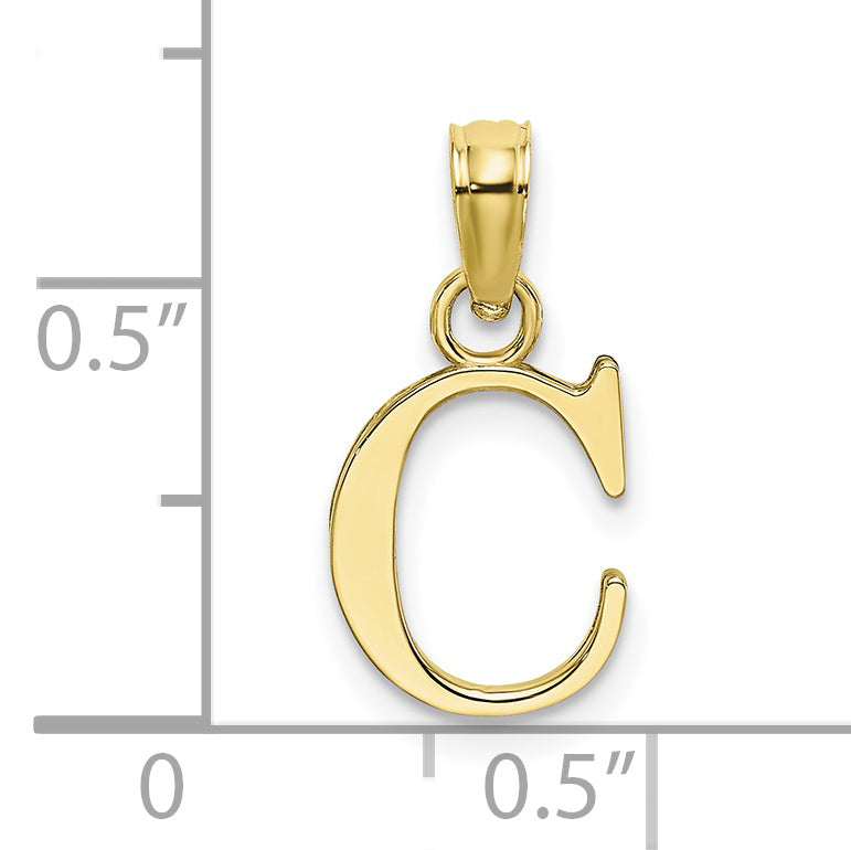 10K None Polished C Block Initial Charm - view 3