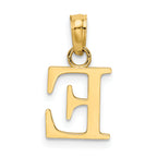 10K None Polished E Block Initial Charm - view 4