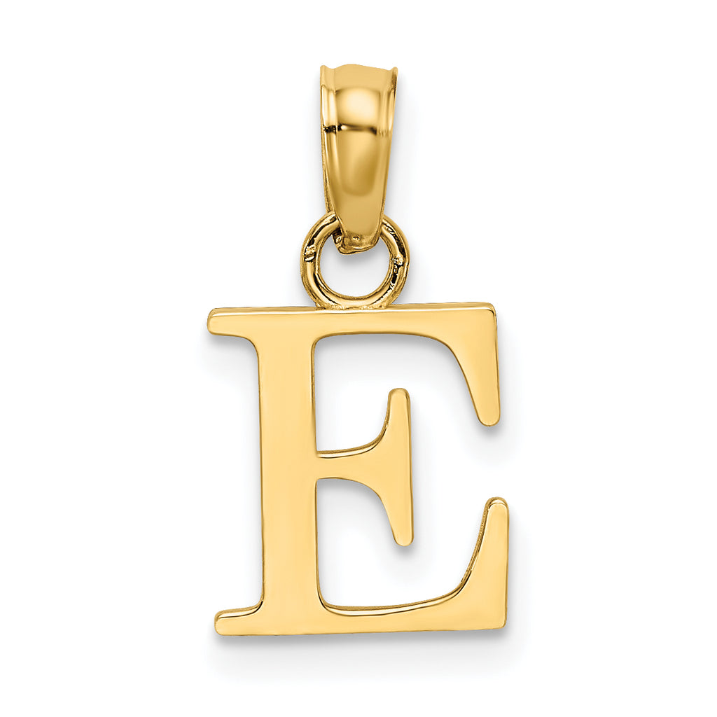 10K None Polished E Block Initial Charm