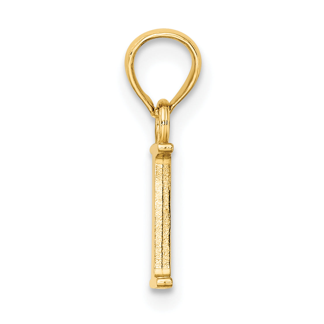 10K Polished I Block Initial Charm Secondary image