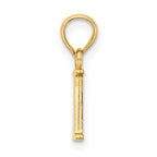 10K Polished I Block Initial Charm