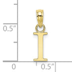 10K Polished I Block Initial Charm