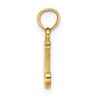 10K None Polished J Block Initial Charm - view 2