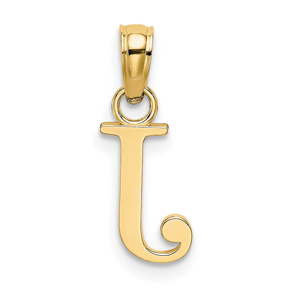 10K None Polished J Block Initial Charm - view 4