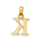 10K None Polished K Block Initial Charm - view 4