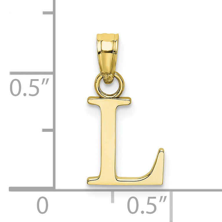 10K Yellow Gold Polished L Block Initial Charm Secondary image