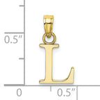 10K None Polished L Block Initial Charm - view 3