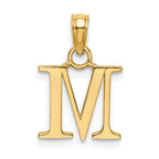 10K None Polished M Block Initial Charm - view 3
