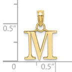 10K None Polished M Block Initial Charm - view 4