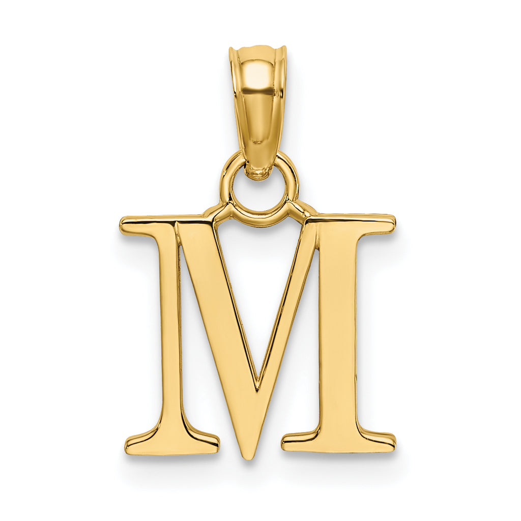 10K None Polished M Block Initial Charm