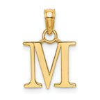10K None Polished M Block Initial Charm