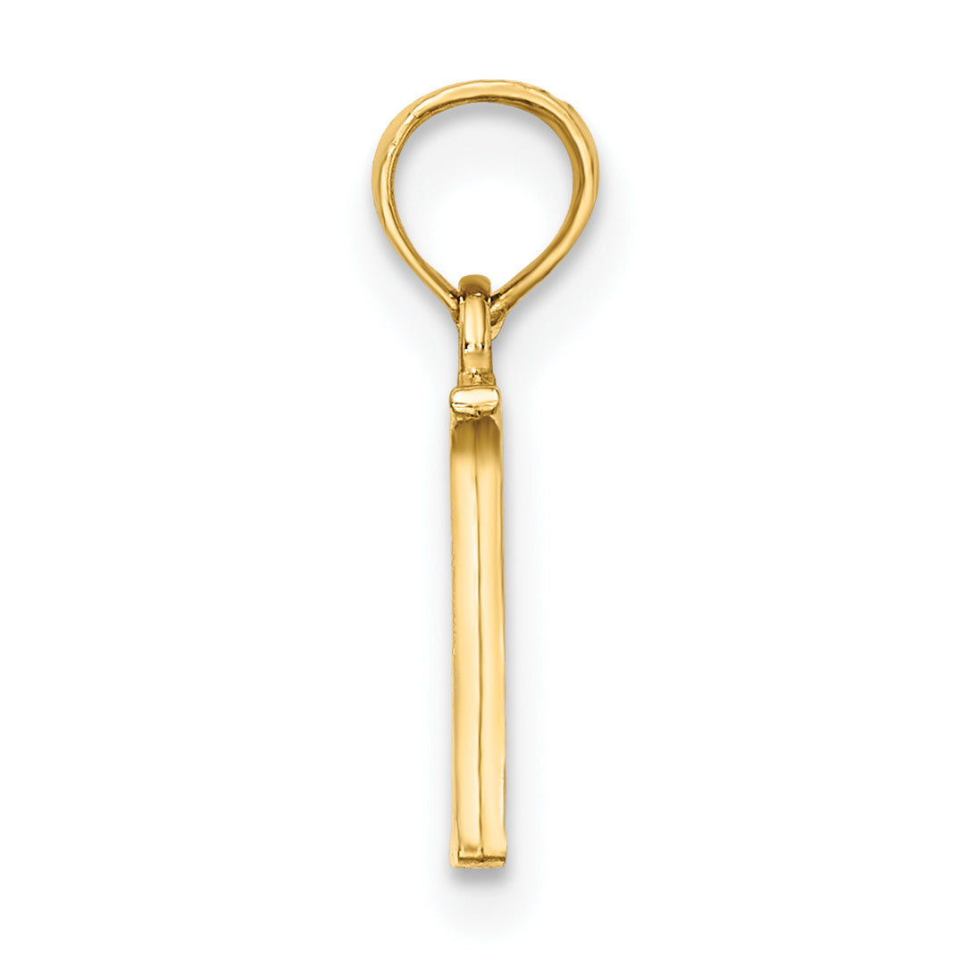 10K Polished N Block Initial Charm Secondary image
