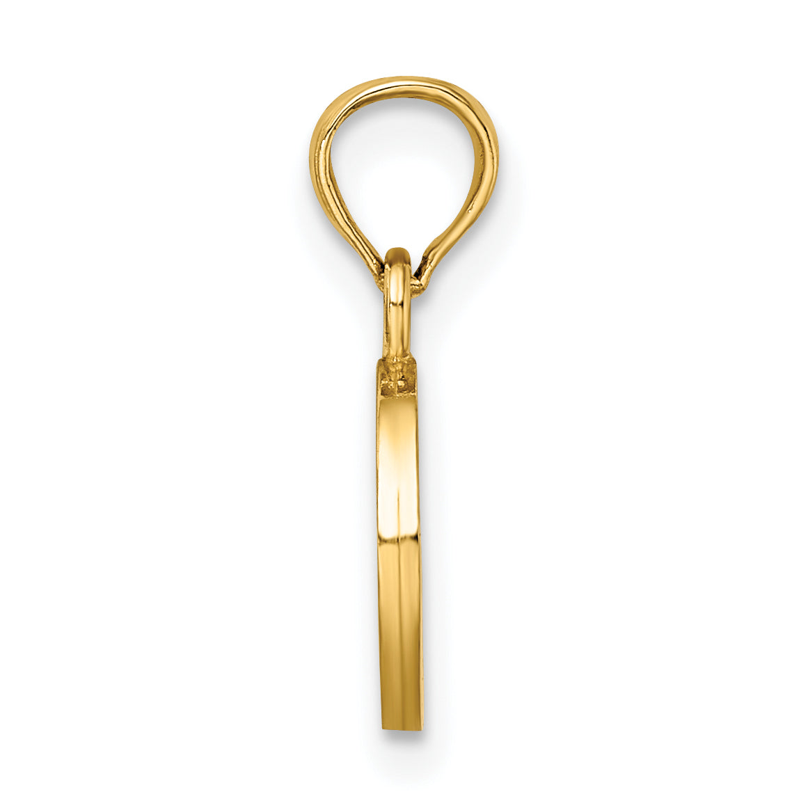 10K Polished O Block Initial Charm Secondary image